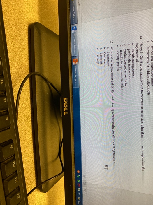 d. Bricks and more movement e. Movements for