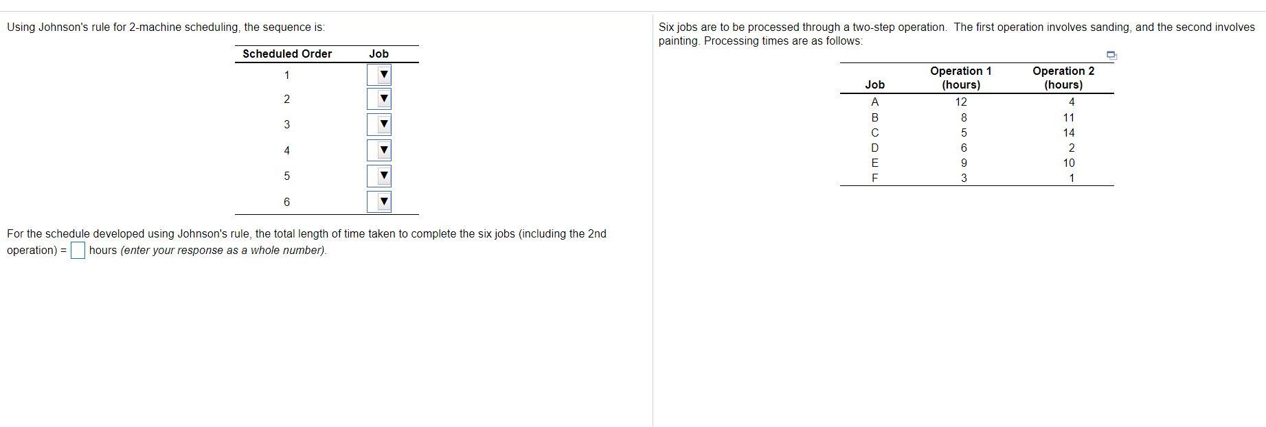 Using Johnson's rule for 2-machine scheduling,