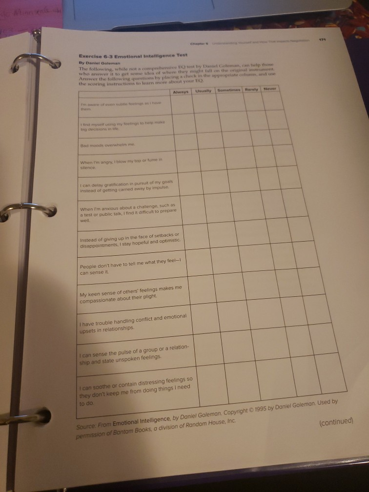 The following, while not a comprehensive EQ test