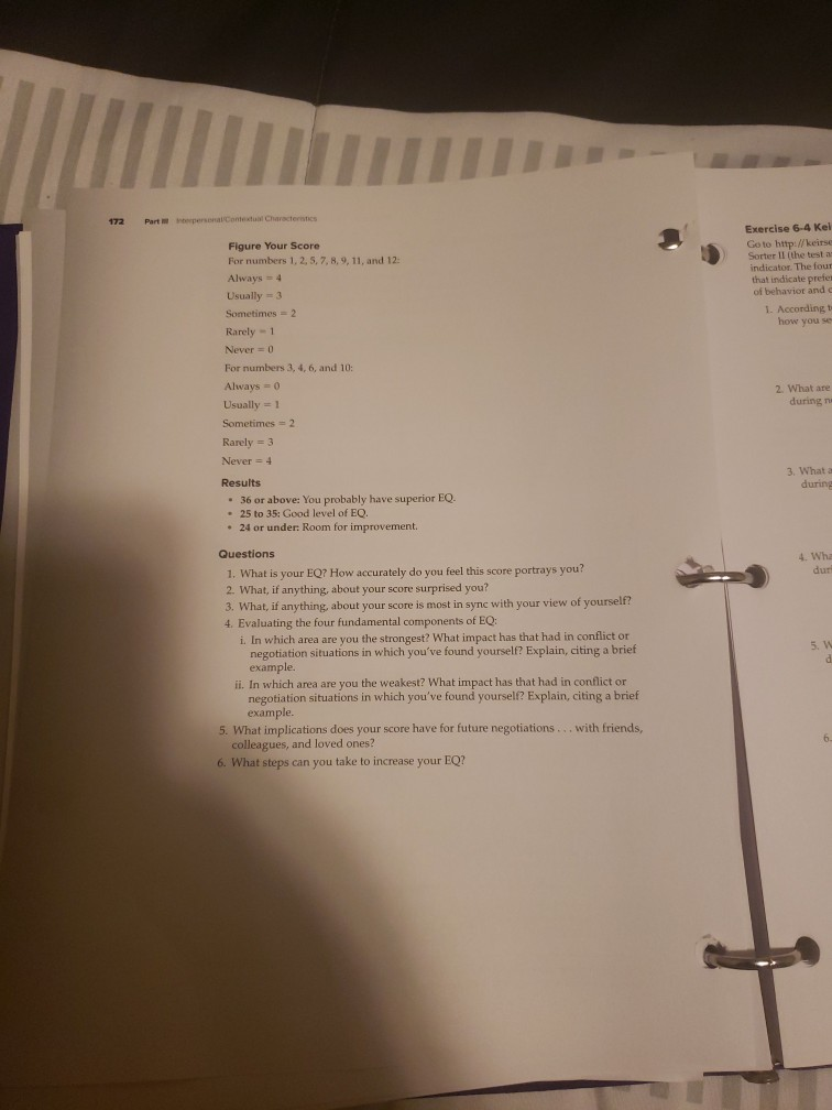 The following, while not a comprehensive EQ test