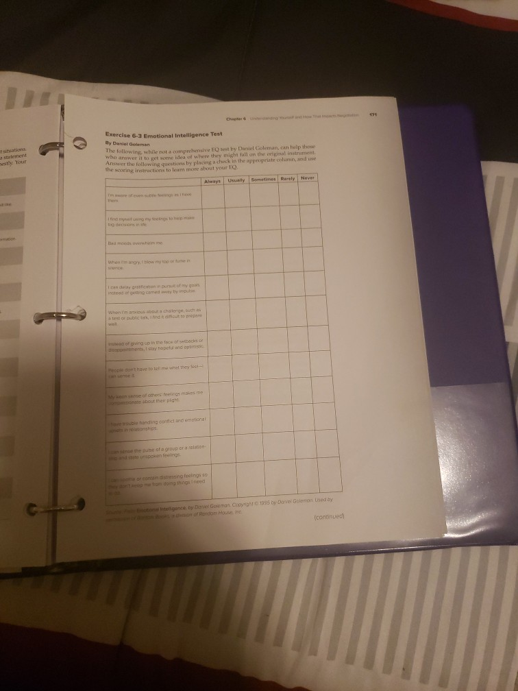 The following, while not a comprehensive EQ test