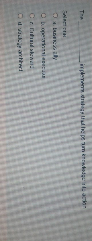 The implements strategy that helps turn knowledge