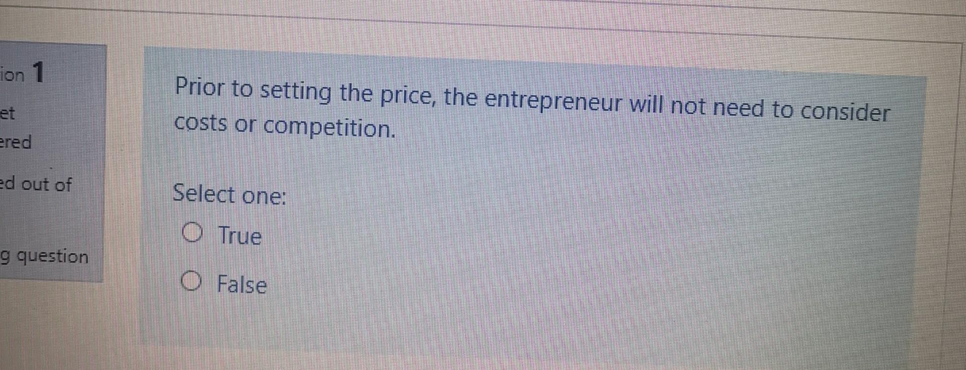 ion 1 et ered Prior to setting the price, the