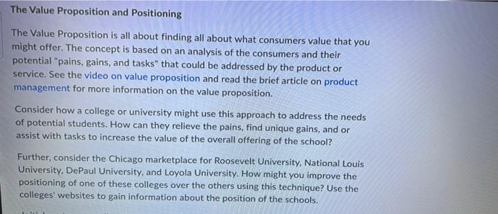 The Value Proposition and Positioning(Marketing)