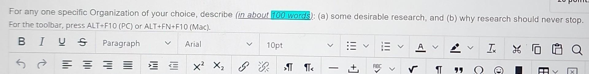 For any one specific Organization of your choice,