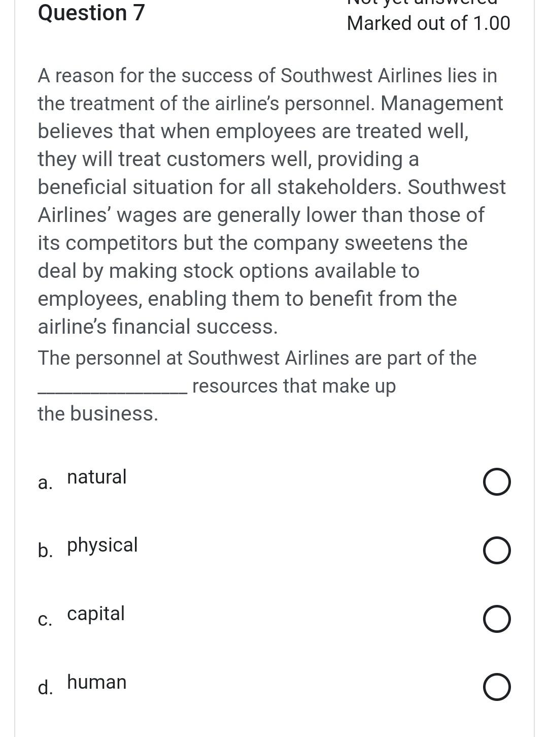 Marked out of 1.00 A reason for the success of