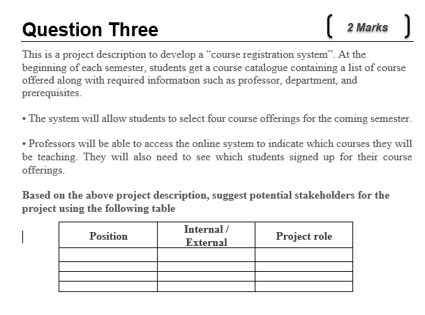 This is a project description to develop a