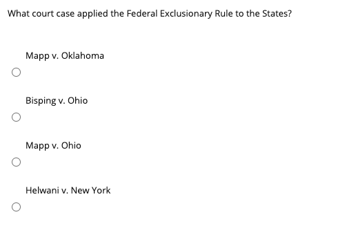 What court case applied the Federal Exclusionary