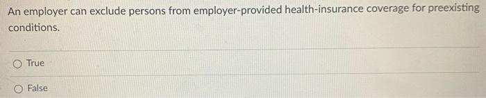#78 An employer can exclude persons from