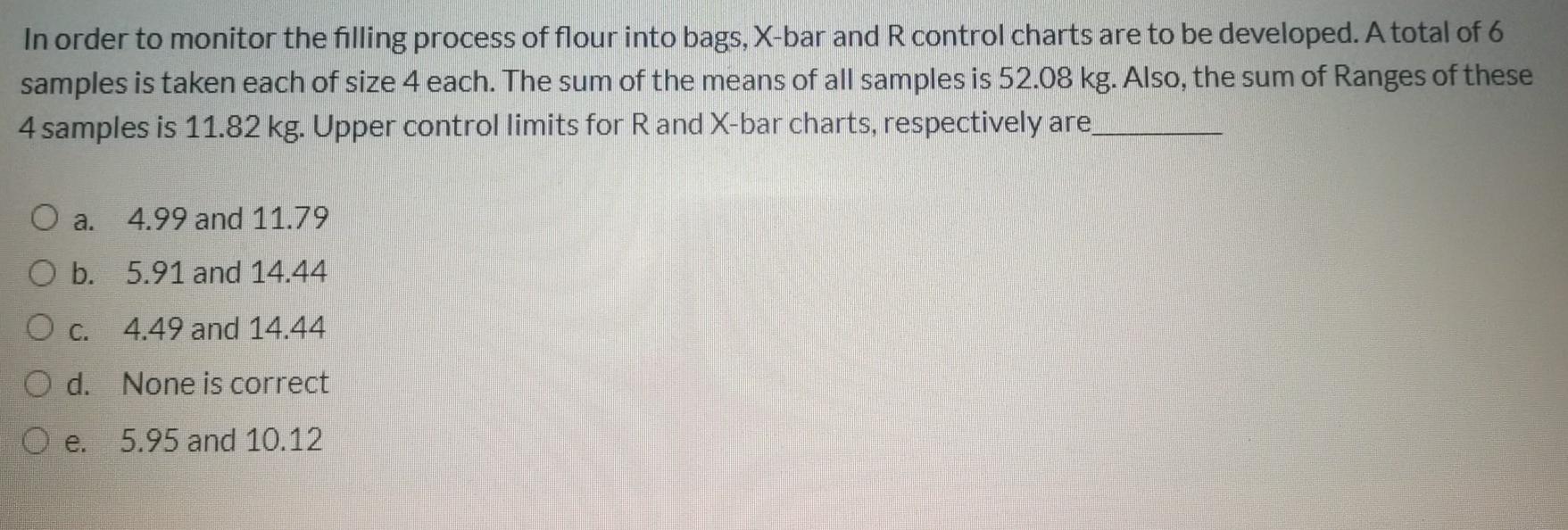 In order to monitor the filling process of flour