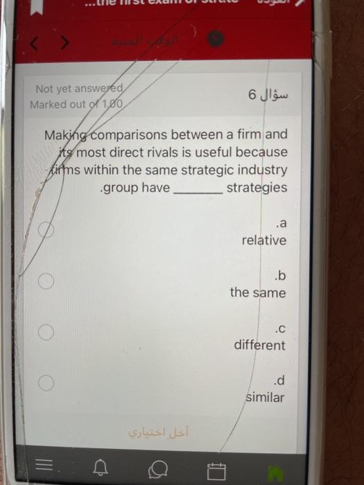 Not yet answered Marked out of 100 6 Making