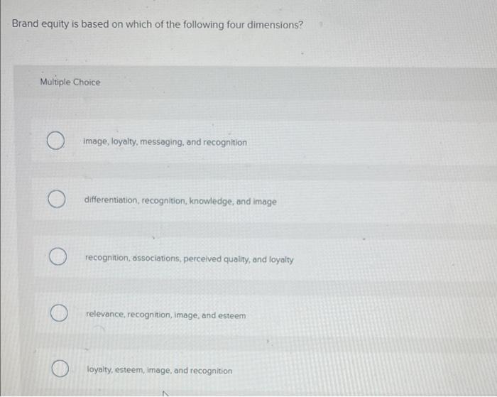 Brand equity is based on which of the following