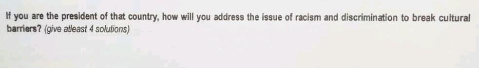 If you are the president of that country, how