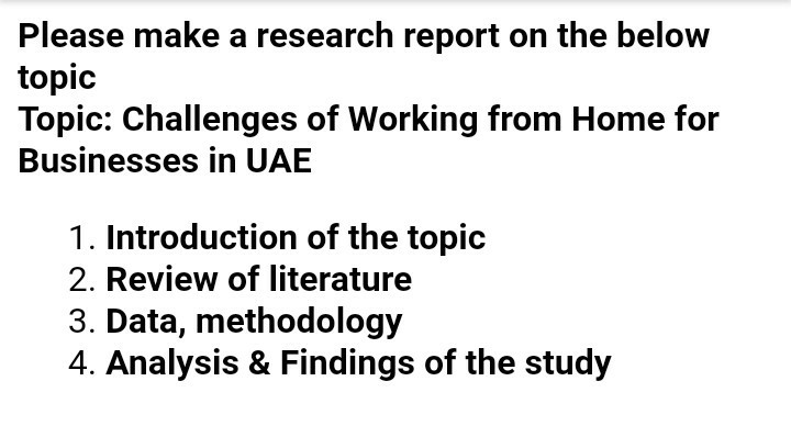 Please make a research report on the below topic