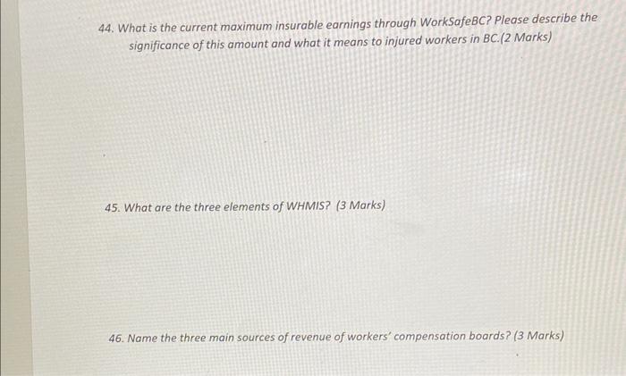 44. What is the current maximum insurable