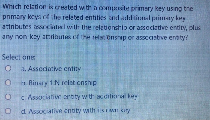 A relation is in third normal form if it is in