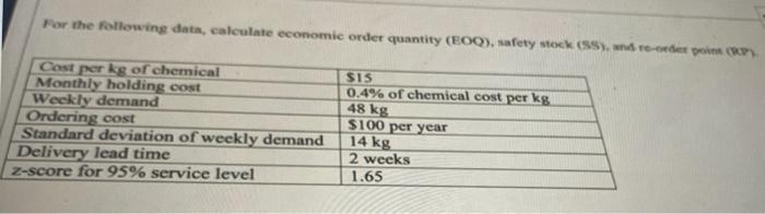calculation question not an essay For the