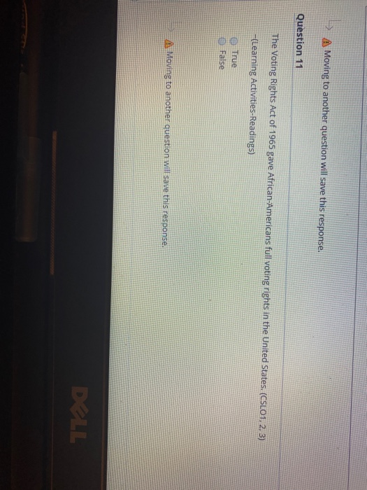 Moving to another question will save this