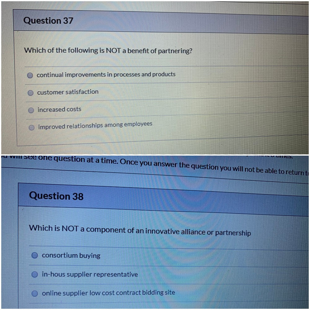 Question 37 Which of the following is NOT a