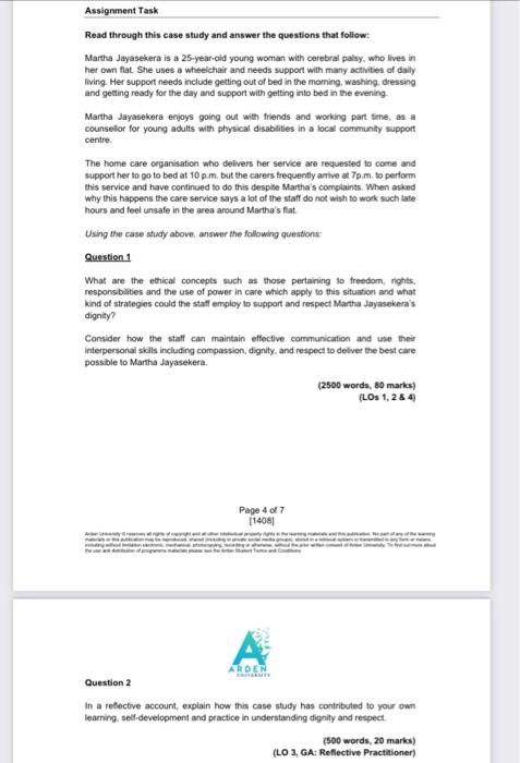 Assignment Task Read through this case study and