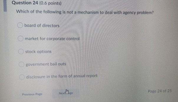 Question 23 (0.6 points) Which of the following