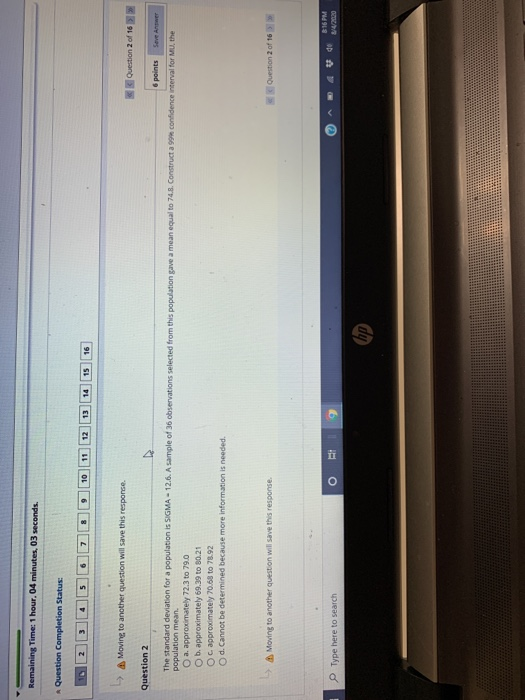 Remaining Time: 1 hour. 04 minutes, 03 seconds.