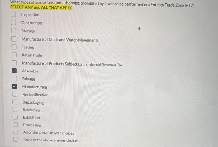 What types of operations (not otherwise