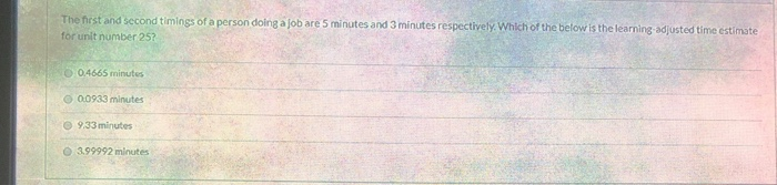 The first and second timings of a person doing a