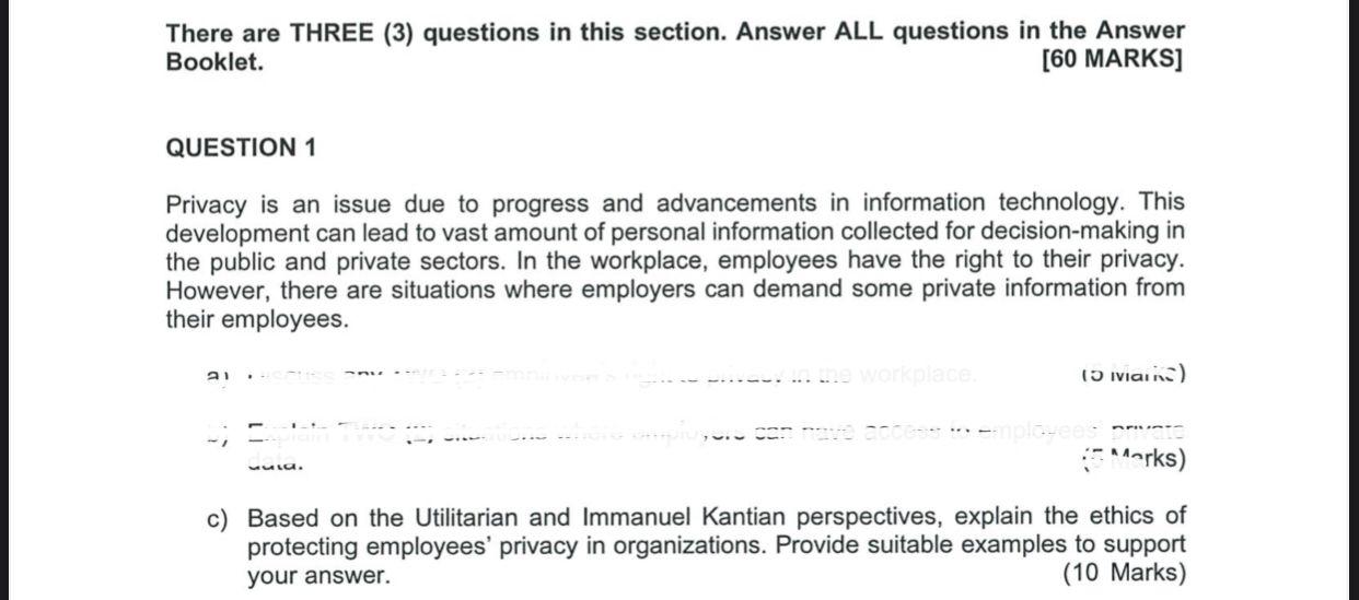 There are THREE (3) questions in this section.