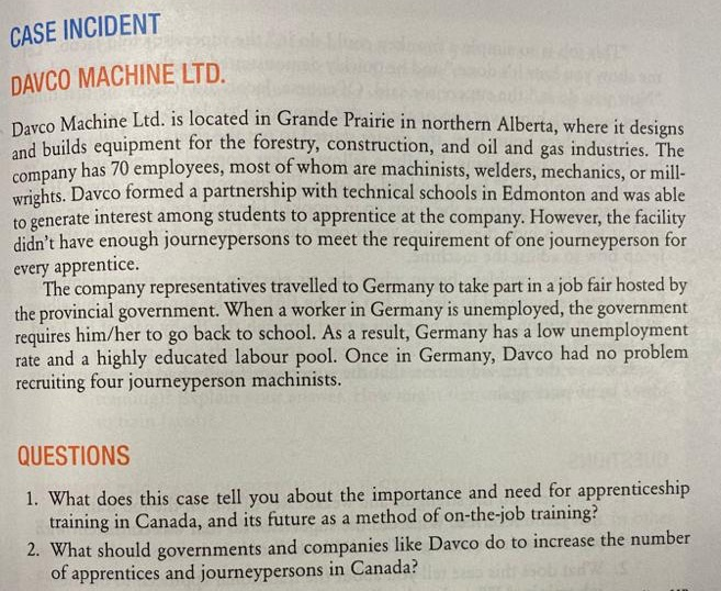 CASE INCIDENT DAVCO MACHINE LTD. Machine Ltd. is