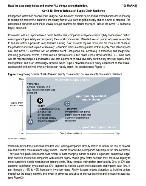 Read the case study below and answer ALL the