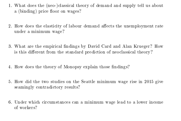 1. What does the (neo-) classical theory of