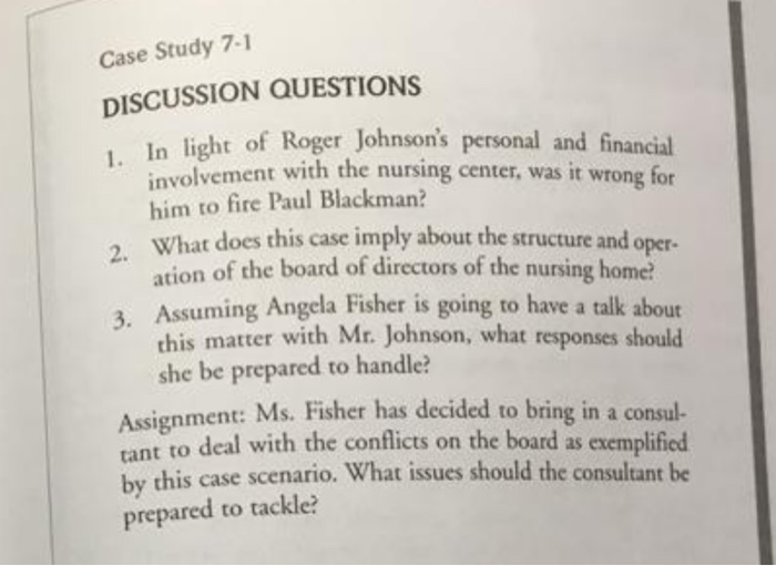 needs answers for discussion questions from the