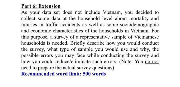 Part 6: Extension As your data set does not