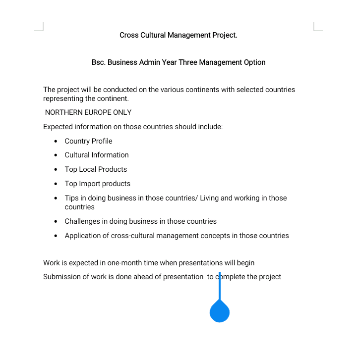 please solve this for me Cross Cultural