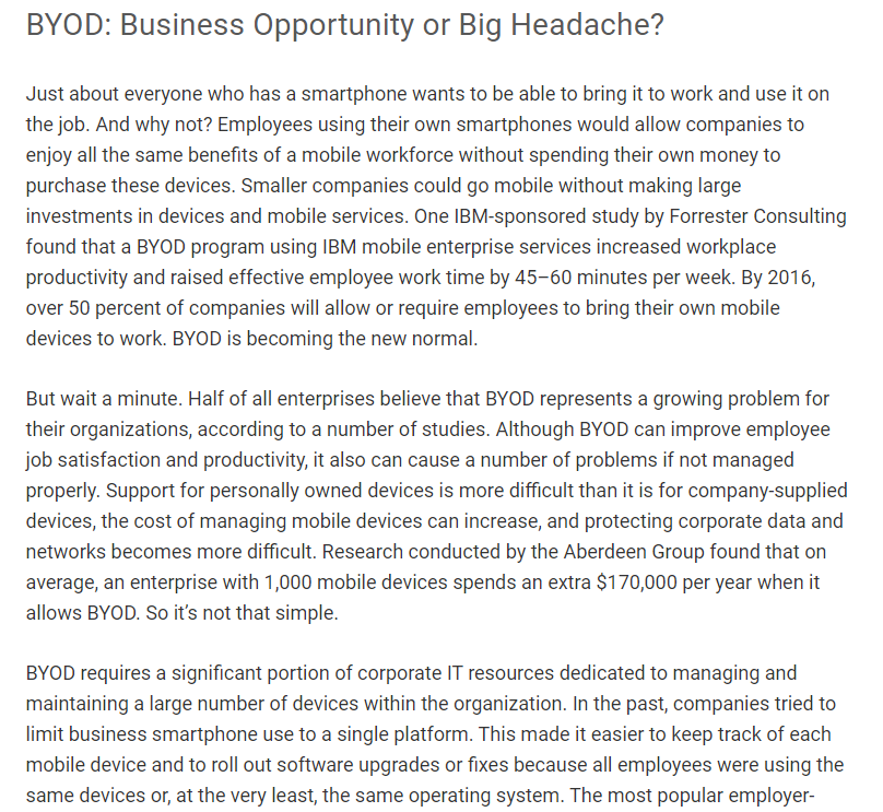 BYOD: Business Opportunity or Big Headache? Just