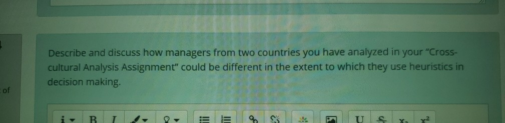 Describe and discuss how managers from two