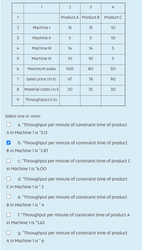 1 2 3 4 1 Product Product B Product C 2 Machine