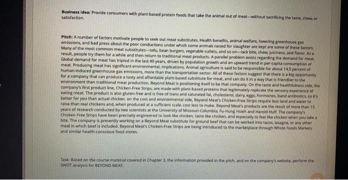 Business idea: Provide consumers with plant-based