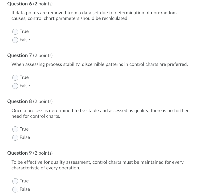 Question 6 (2 points) If data points are removed