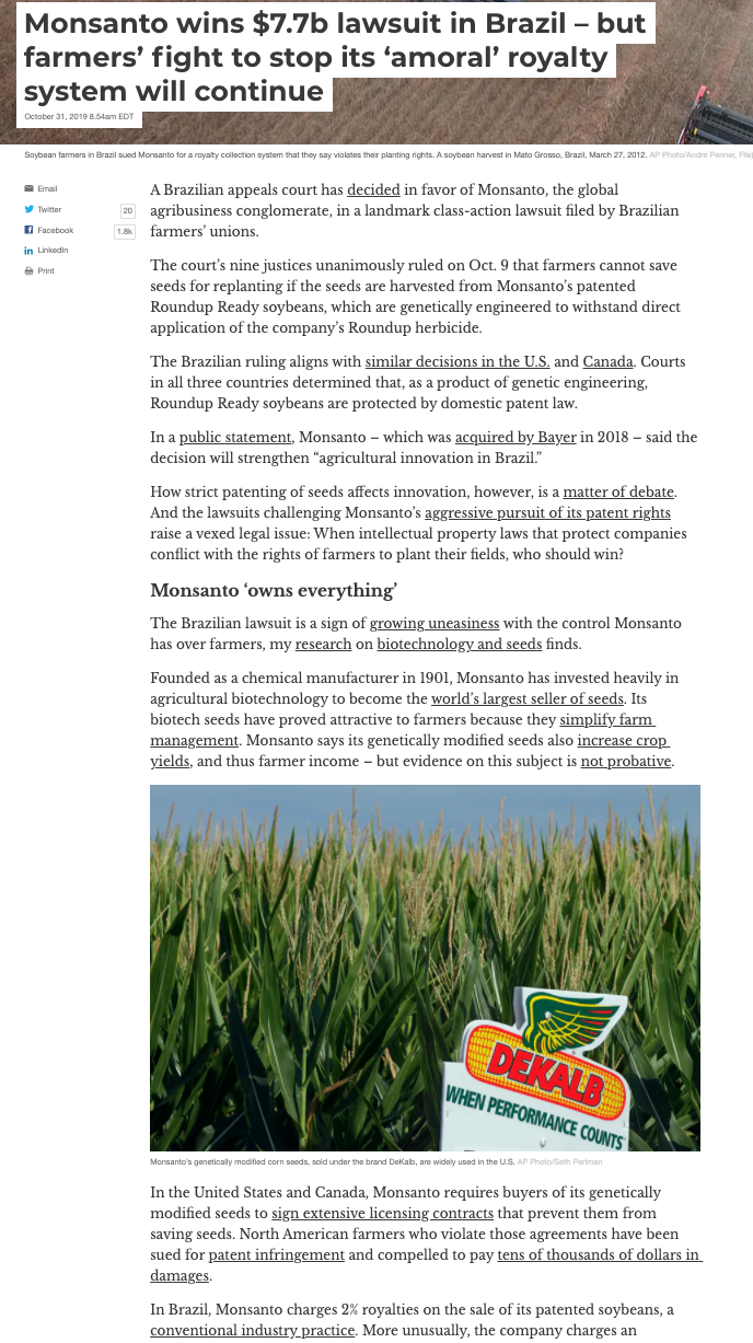 What is your opinion on Monsanto's strategic