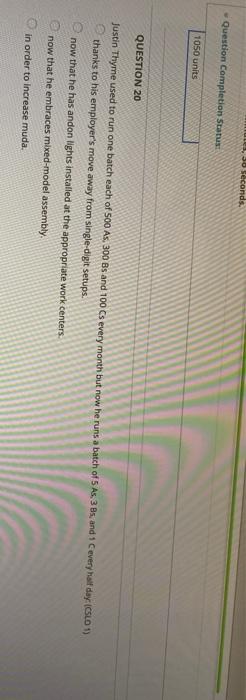 . 30 Seconds Question Completion Status 1050