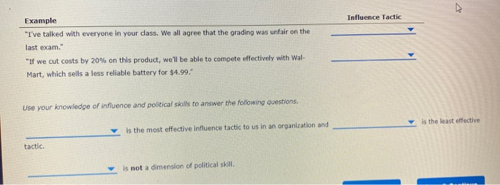 Influence Tactic Example 