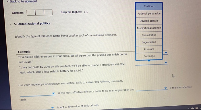 Influence Tactic Example