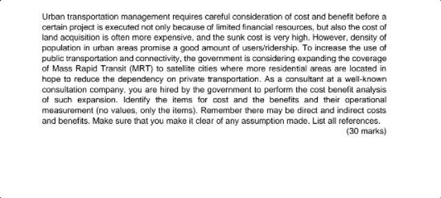 Urban transportation management requires careful