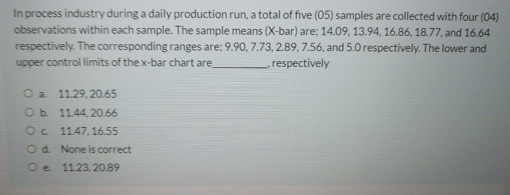 In process industry during a daily production