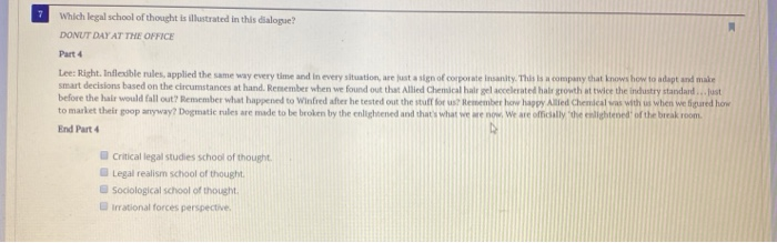 Which legal school of thought is illustrated in