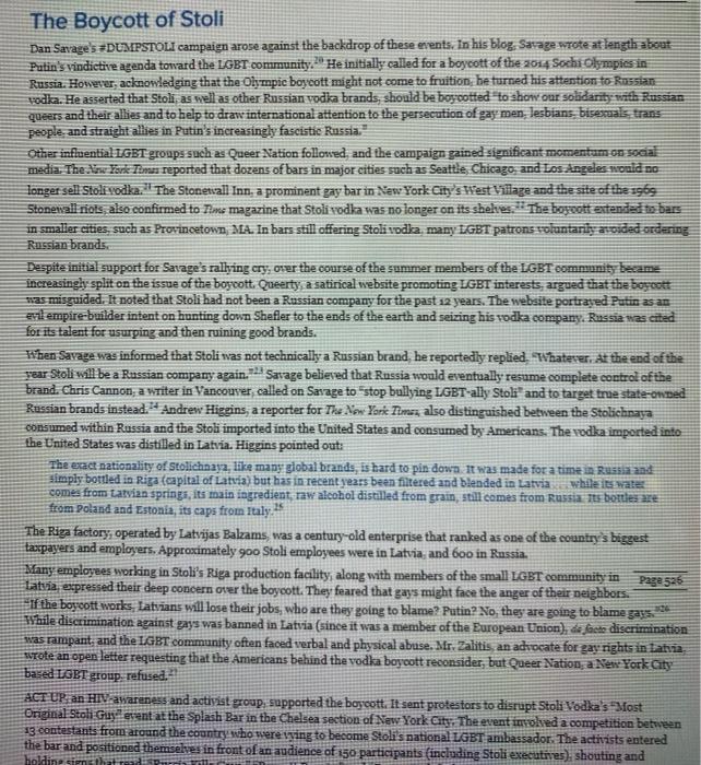 This question is about the discussion case at the