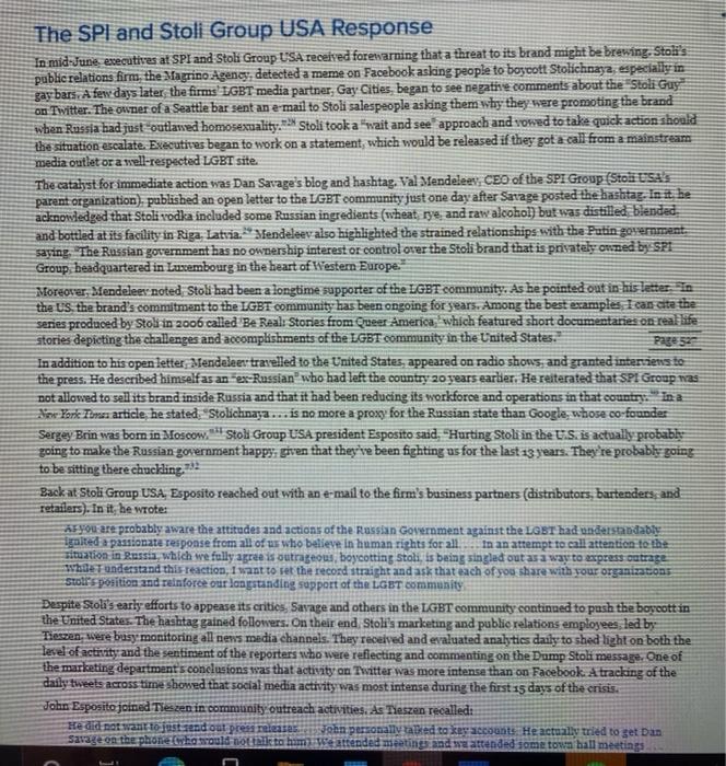 This question is about the discussion case at the