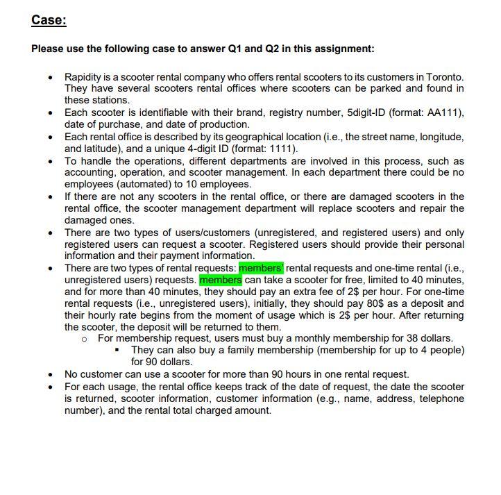 Please use the following case to answer Q1 and Q2